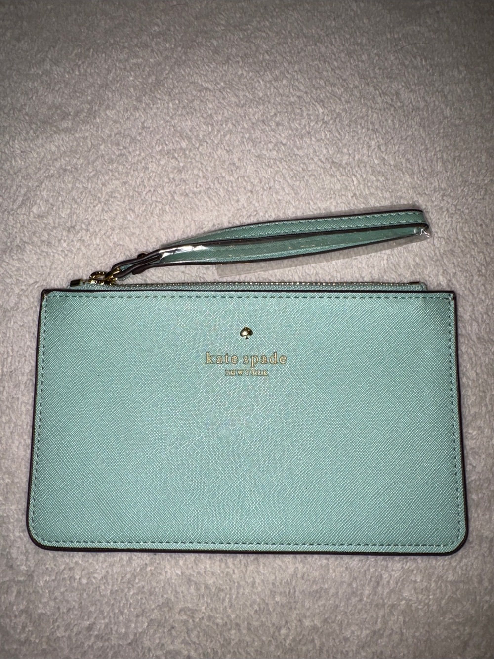 kate spade mint Blue  wristlet clutch